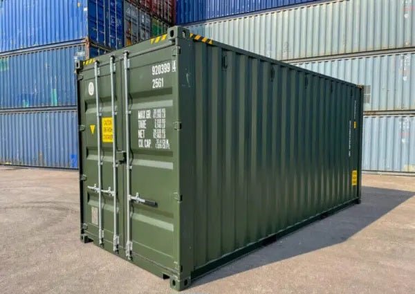 Contenedor marítimo 20’ High Cube RAL 6007 – Seminuevo verde oscuro