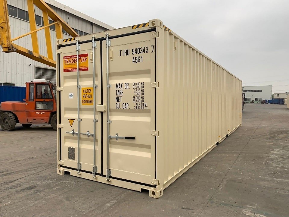 Contenedor marítimo 40′ High Cube – Nuevo beige