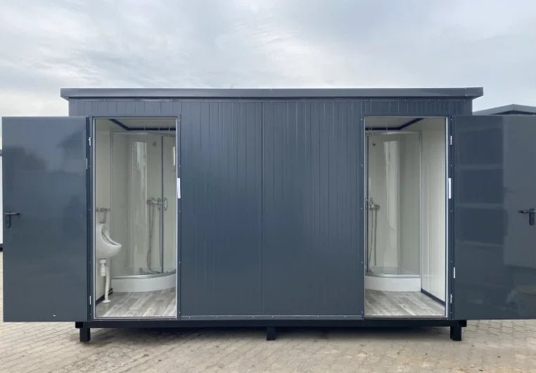 Contenedor Sanitario 4 × 2 m – WC Doble con Duchas